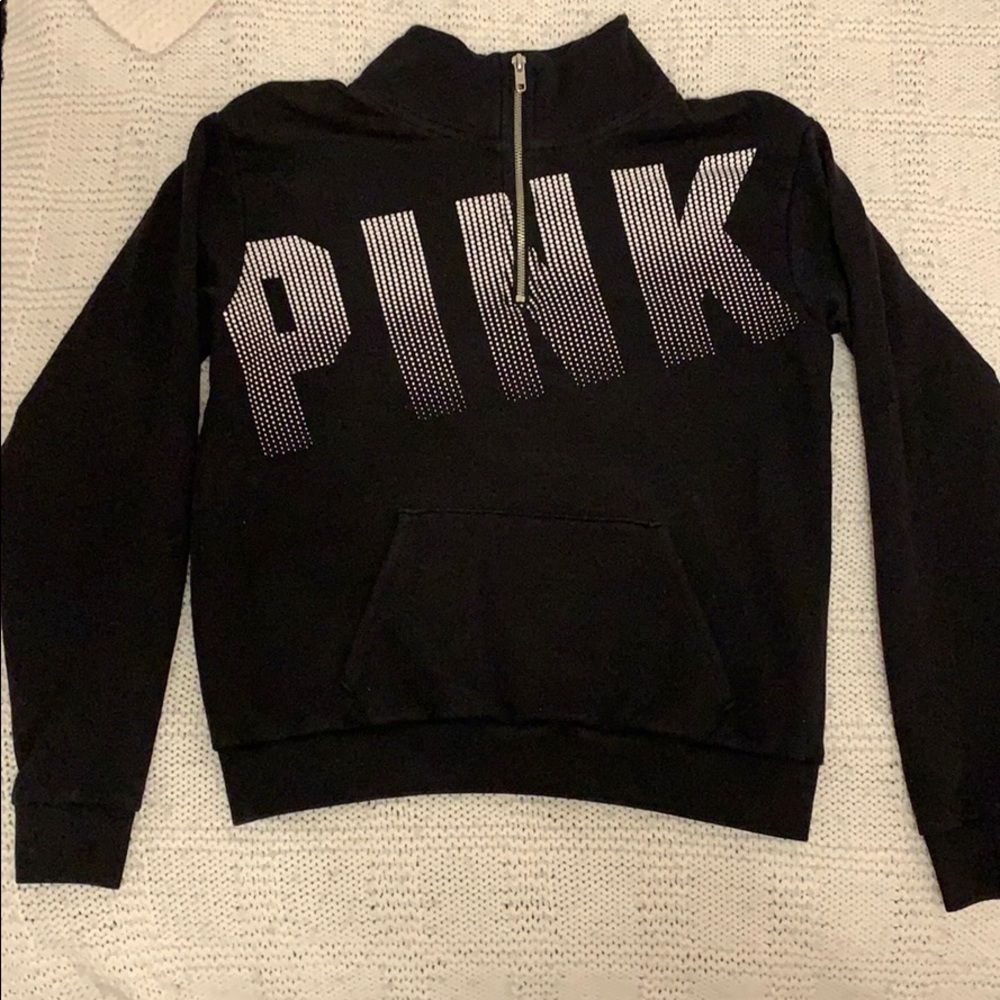 Pink Victoria secret quarter zip hoodie